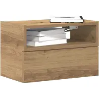 vidaXL Nachtkastje wandgemonteerd 45x26x28,5 cm artisanaal eikenkleur