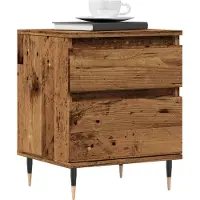 vidaXL Nachtkastjes 2 st 40x35x50 cm bewerkt hout oud houtkleurig