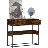 vidaXL Wandtafel 90x35x80 cm bewerkt hout gerookt eikenkleurig
