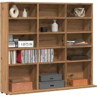 vidaXL Cd-kast 100x23x89,5 cm bewerkt hout artisanaal eikenkleurig