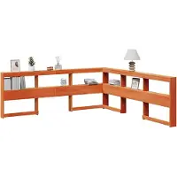 vidaXL Boekenkast Hoofdeinde L-vormig 200 cm grenenhout wasbruin