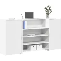 vidaXL Receptiebalie Wit 200x50x103,5 cm Bewerkt Hout