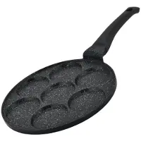Herzberg 26cm Pannenkoek- En Crêpepan Met Marmeren Coating - 7 Gladde Gleuven