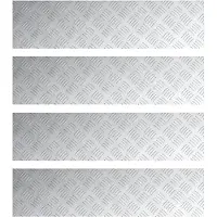 vidaXL Trapmatten 4 st 100 x 25 cm Zilver Aluminium Rechthoekig