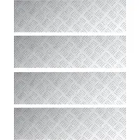vidaXL Trapmatten 4 st 70 x 20 cm Zilver Aluminium Rechthoekig