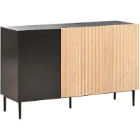 Beliani BLYTHE - Sideboard 3-deurs - Zwart/Bruin - MDF
