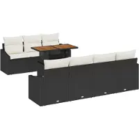 vidaXL Tuinbank Set 8 st Zwart en Crème