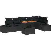 vidaXL Tuinbank Set 7 st Zwart en Bruin