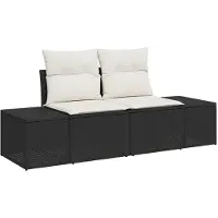 vidaXL Tuinset met 9 delen, zwart en crème, van polyrotan