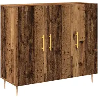 vidaXL Dressoir Oudhout 90 x 34 x 80 cm Bewerkt hout