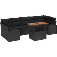 vidaXL Tuinbank Set 8 st Zwart