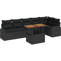 vidaXL Tuinbank Set 7 st Zwart