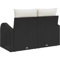 vidaXL Tuin Sofa met kussen Zwart 124 x 62 x 69cm poly rattan