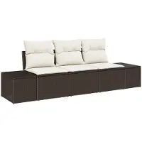 vidaXL Tuinbank Set 3 st Bruin en Crème poly rattan