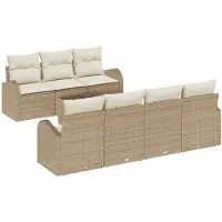 vidaXL Tuinbank Set Beige 55 x 55 x 37 cm poly rattan