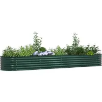 vidaXL Verhoogde plantenbak, groen, 400 x 80 x 44 cm, staal
