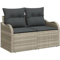 vidaXL Tuinbank Set 6 st 4-Aantal zitplaatsen Lichtgrijs poly rattan