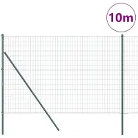 vidaXL Euro-hek met grondbevestiging 10 x 1,6 m PVC-Coated Staal Groen
