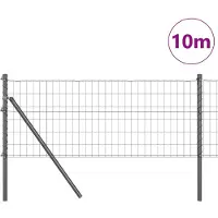 vidaXL Euro-hek met grondbevestiging 10 x 0,4 m PVC-Coated Staal Grijs