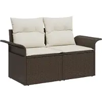 vidaXL Tuinbank Set 10 st Bruin Poly Riet
