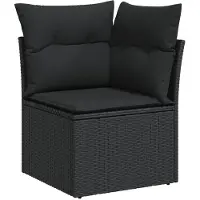 vidaXL Tuinbank Set met opslag Zwart poly rattan