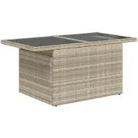 vidaXL Tuinbank Set 9 st Lichtgrijs Poly Riet