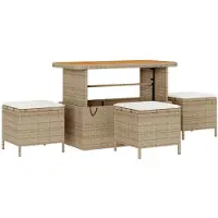 vidaXL Tuinset met 9 zitplaatsen, beige, van polyrotan