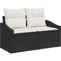 vidaXL Tuinbank Set 8 st Zwart Poly rattan