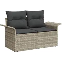 vidaXL Tuinbank Set 7 st Lichtgrijs