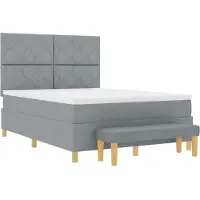 vidaXL Boxspringbed met kussens, lichtgrijs, 200 x 160 cm, gestoffeerd