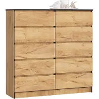 Akord Ladekast K120 met 10 Lades / Furniture Factory / Craft Eik / 120 x 121 x 40 cm