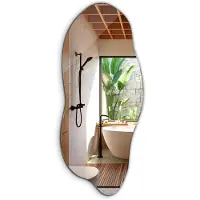 Tulup Spiegel - Spiegel Onregelmatig - 45 cm x 100 cm - Organische Spiegel - Spiegel Voor de Woonkamer - Spiegel Onregelmatig - Organische Spiegel - Industriële Wandspiegel