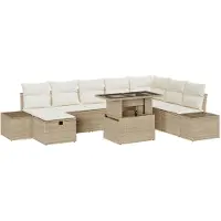 vidaXL Tuinbank Set 11 st poly rattan