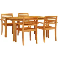 vidaXL Tuin Eettafel Set 5 st Bruin Massief Acacia Hout