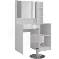 Vicco Sherry Kaptafel – 89.8 cm 4 delen Wit/wit hoogglans