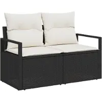 vidaXL Tuinbank Set 5 st 4-Aantal zitplaatsen Zwart en Crème