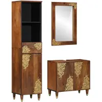 vidaXL Badkamerkast set 3 st Honing bruin 62 x 33 x 58 cm