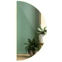 Tulup LED Spiegel - Halfronde Spiegel - 25 cm x 50 cm - Spiegel LED Halfrond - Spiegel LED Voor de Woonkamer - Warm Wit 3000K - Spiegel LED Halve Cirkel - Moderne Wandspiegel