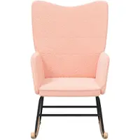 vidaXL Schommelstoel Roze Sherpa Stof