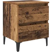 vidaXL Nachtkastje Oudhout 40 x 35 x 50 cm Bewerkt hout