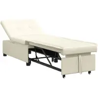 vidaXL Slaapbank Crème 194 x 67 x 82 cm Fluweel