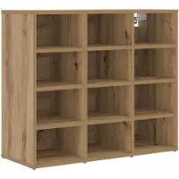 vidaXL Schoenenkast 77,5 x 30 x 67 cm Bewerkt hout Artisanaal eiken