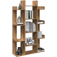 vidaXL Boekenkast 86x25,5x140 cm bewerkt hout artisanaal eikenkleur