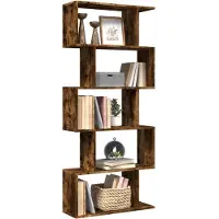 vidaXL Kamerscherm / boekenkast 5-laags 70x24x161 cm hout gerookt eik