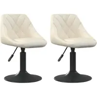 vidaXL Eetkamerstoelen draaibaar 2 st fluweel crèmekleurig