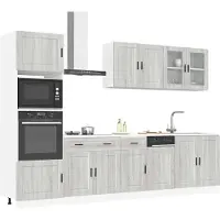 vidaXL 7-delige Keukenkastenset Kalmar bewerkt hout grijs sonoma eiken
