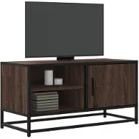 vidaXL TV-kast, eikenlook, 80x34,5x40 cm, materiaal: houtvezel en metaal