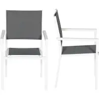 Happy Garden Set van 10 wit aluminium beklede stoelen - grijs textilene