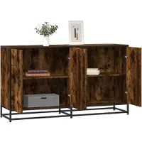 vidaXL Dressoir 134x35x76 cm bewerkt hout gerookt eikenkleurig