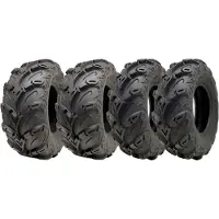Parnells 25x10.00-12 & 25x8.00-12 ATV- en quadbanden OBOR Mudsling, goedgekeurd voor de openbare weg (set van 2 & 2)